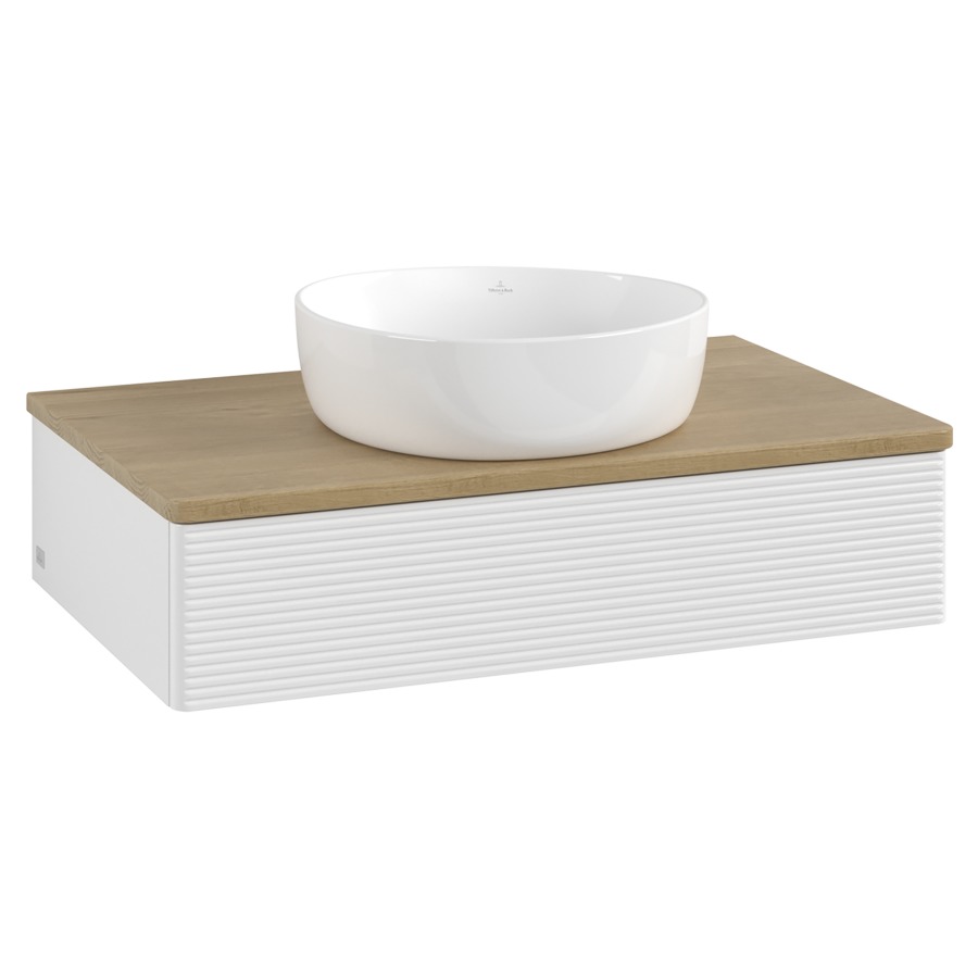 Élément inférieur  Antao
80 x 19 x 50 cm
élément de tiroir, 1&nbsp;tiroir
avec siphon gain de place
avec matériel de fixation
pour 1 lavabo à poser 234171/234172/234173
recouvrement Honey Oak
sans trou pour robinet