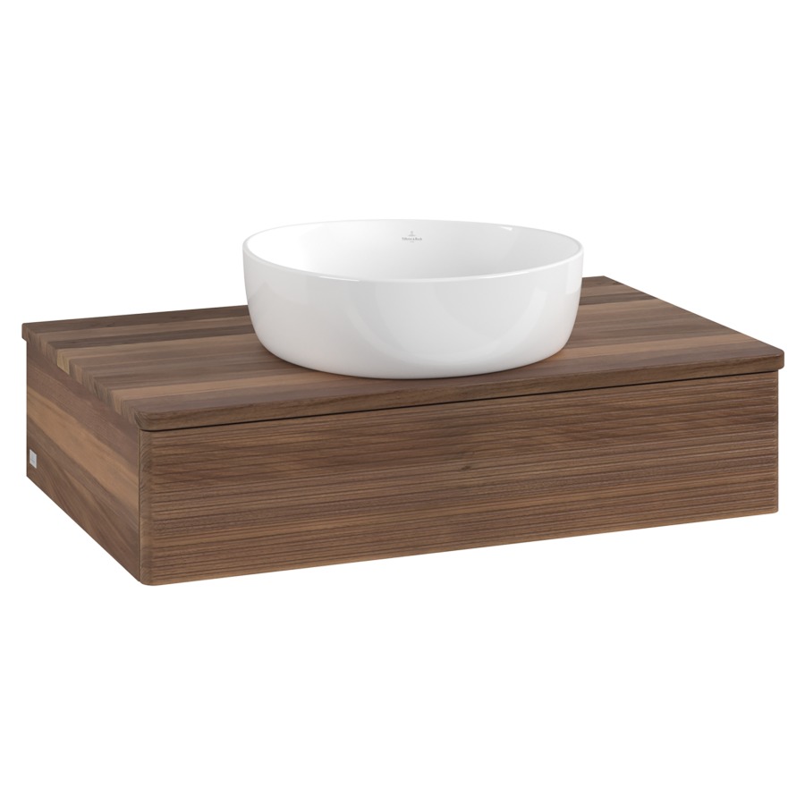 Élément inférieur  Antao
80 x 19 x 50 cm
élément de tiroir, 1&nbsp;tiroir
avec siphon gain de place
avec matériel de fixation
pour 1 lavabo à poser 234171/234172/234173
recouvrement Warm Walnut
sans trou pour robinet
