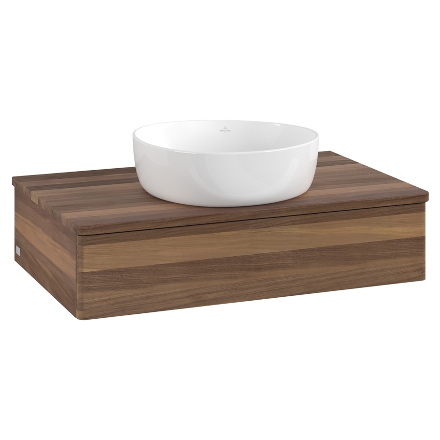 Élément inférieur  Antao
80 x 19 x 50 cm
élément de tiroir, 1&nbsp;tiroir
avec siphon gain de place
avec matériel de fixation
pour 1 lavabo à poser 234171/234172/234173
recouvrement Warm Walnut
sans trou pour robinet