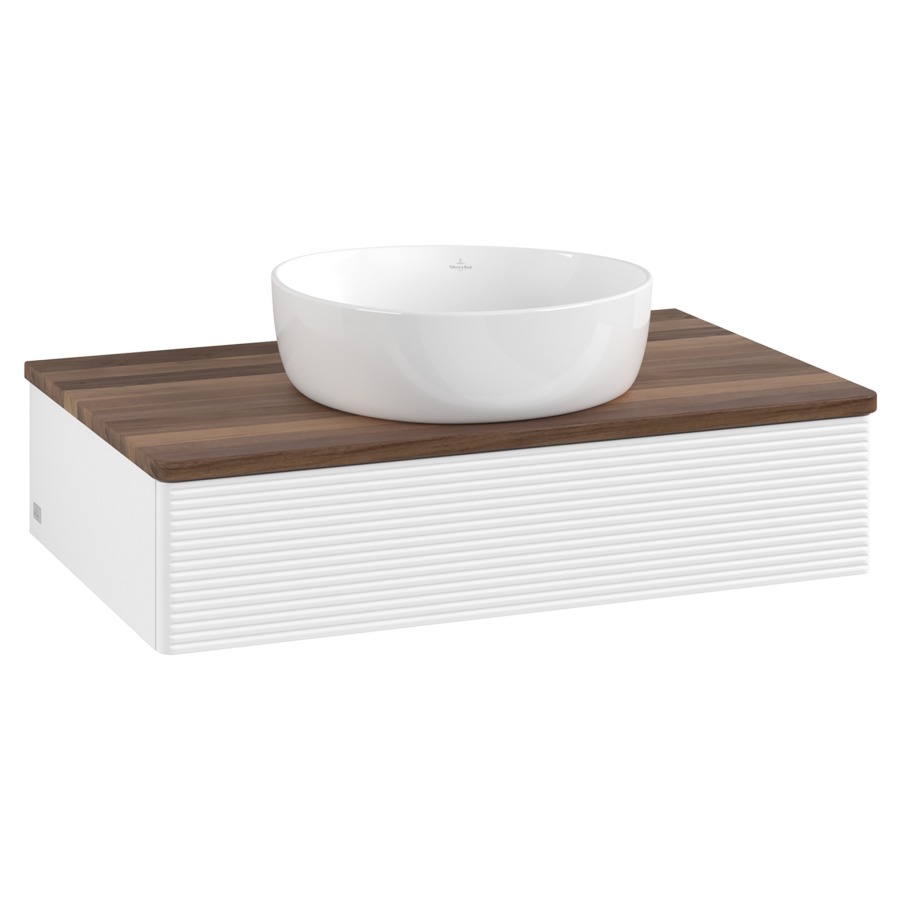 Élément inférieur  Antao
80 x 19 x 50 cm
élément de tiroir, 1&nbsp;tiroir
avec siphon gain de place
avec matériel de fixation
pour 1 lavabo à poser 234171/234172/234173
recouvrement Warm Walnut
sans trou pour robinet