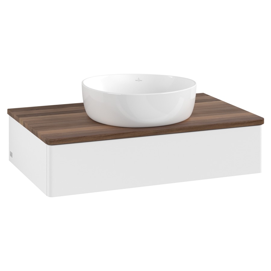 Élément inférieur  Antao
80 x 19 x 50 cm
élément de tiroir, 1&nbsp;tiroir
avec siphon gain de place
avec matériel de fixation
pour 1 lavabo à poser 234171/234172/234173
recouvrement Warm Walnut
sans trou pour robinet