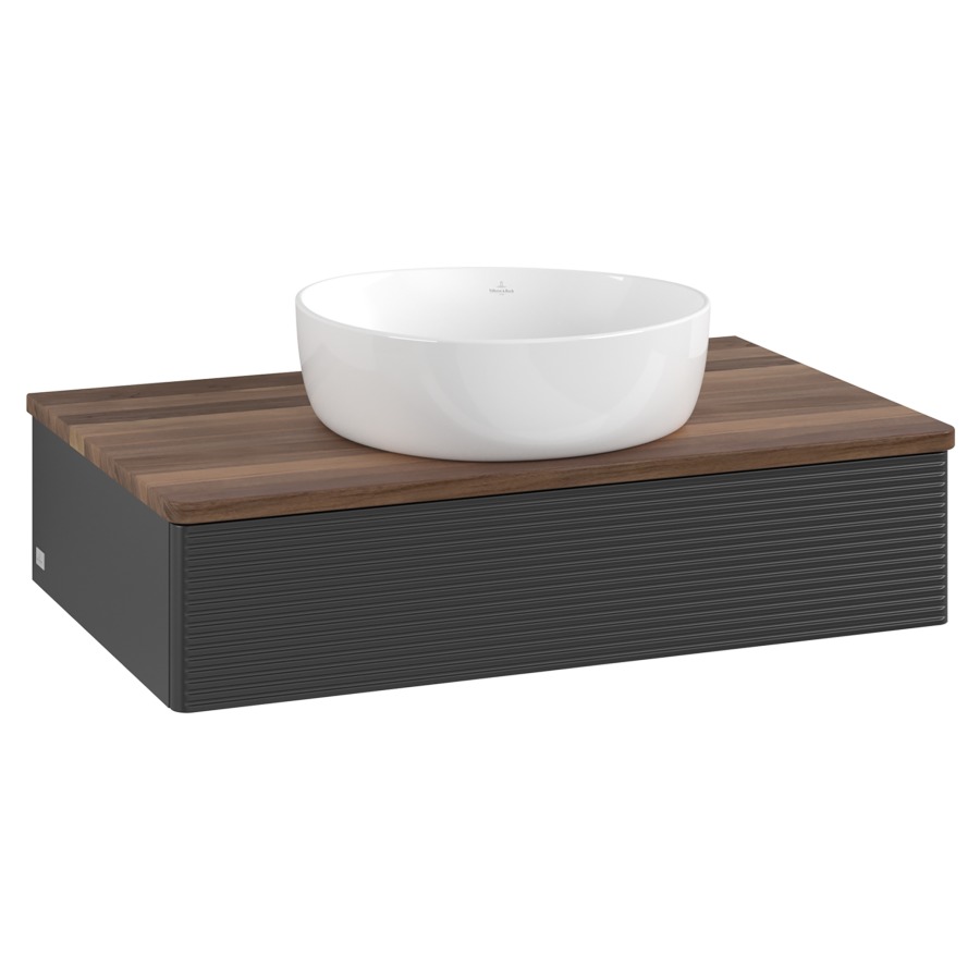 Élément inférieur  Antao
80 x 19 x 50 cm
élément de tiroir, 1&nbsp;tiroir
avec siphon gain de place
avec matériel de fixation
pour 1 lavabo à poser 234171/234172/234173
recouvrement Warm Walnut
sans trou pour robinet