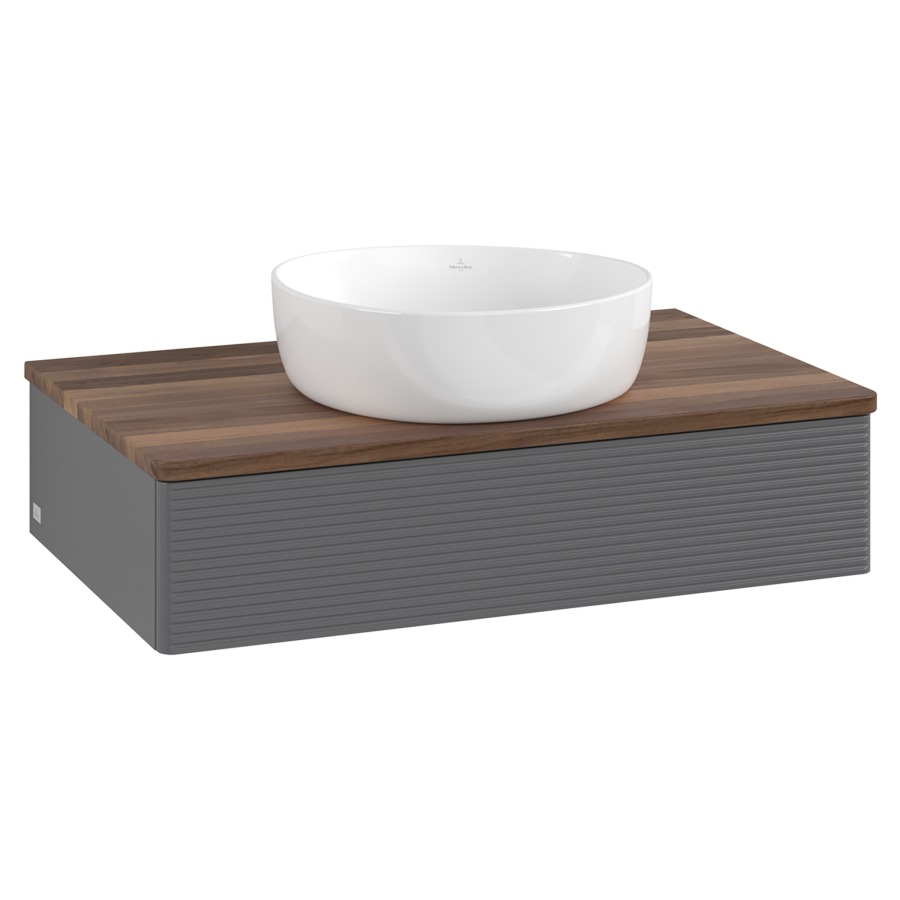 Élément inférieur  Antao
80 x 19 x 50 cm
élément de tiroir, 1&nbsp;tiroir
avec siphon gain de place
avec matériel de fixation
pour 1 lavabo à poser 234171/234172/234173
recouvrement Warm Walnut
sans trou pour robinet