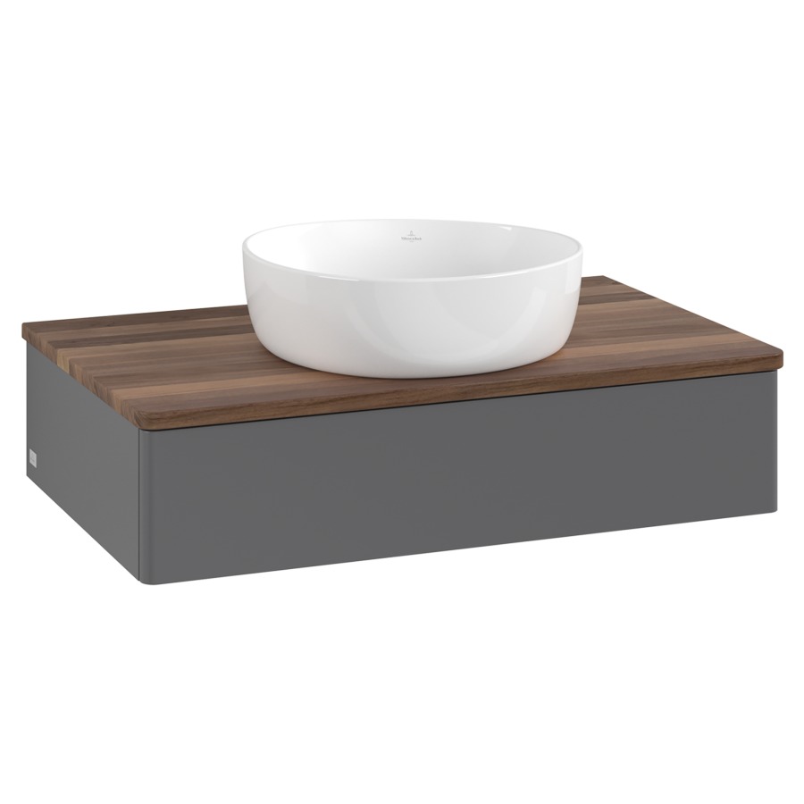 Élément inférieur  Antao
80 x 19 x 50 cm
élément de tiroir, 1&nbsp;tiroir
avec siphon gain de place
avec matériel de fixation
pour 1 lavabo à poser 234171/234172/234173
recouvrement Warm Walnut
sans trou pour robinet