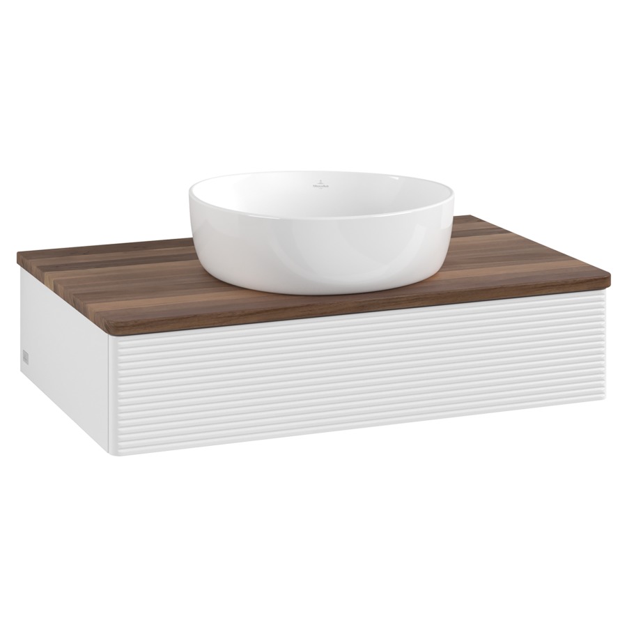 Élément inférieur  Antao
80 x 19 x 50 cm
élément de tiroir, 1&nbsp;tiroir
avec siphon gain de place
avec matériel de fixation
pour 1 lavabo à poser 234171/234172/234173
recouvrement Warm Walnut
sans trou pour robinet