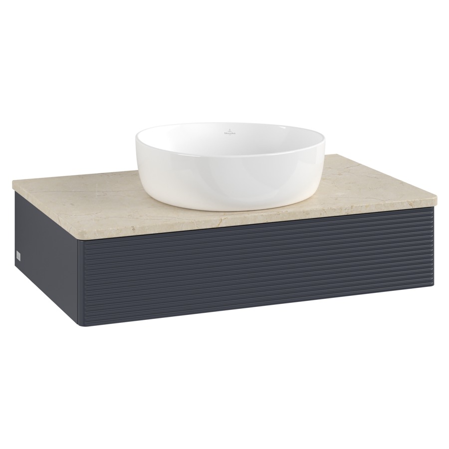 Élément inférieur  Antao
80 x 19 x 50 cm
élément de tiroir, 1&nbsp;tiroir
avec siphon gain de place
avec matériel de fixation
pour 1 lavabo à poser 234171/234172/234173
recouvrement Botticino
sans trou pour robinet