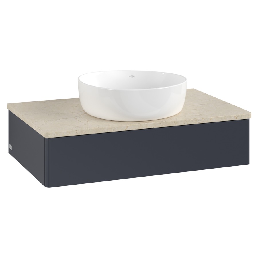 Élément inférieur  Antao
80 x 19 x 50 cm
élément de tiroir, 1&nbsp;tiroir
avec siphon gain de place
avec matériel de fixation
pour 1 lavabo à poser 234171/234172/234173
recouvrement Botticino
sans trou pour robinet