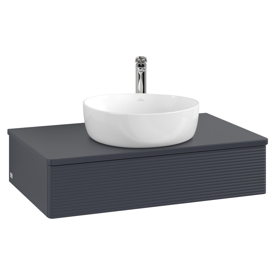 Élément inférieur  Antao
80 x 19 x 50 cm
élément de tiroir, 1&nbsp;tiroir
avec siphon gain de place
avec matériel de fixation
pour 1 lavabo à poser 101037/101039/234171
recouvrement avec 1 trou pour robinet