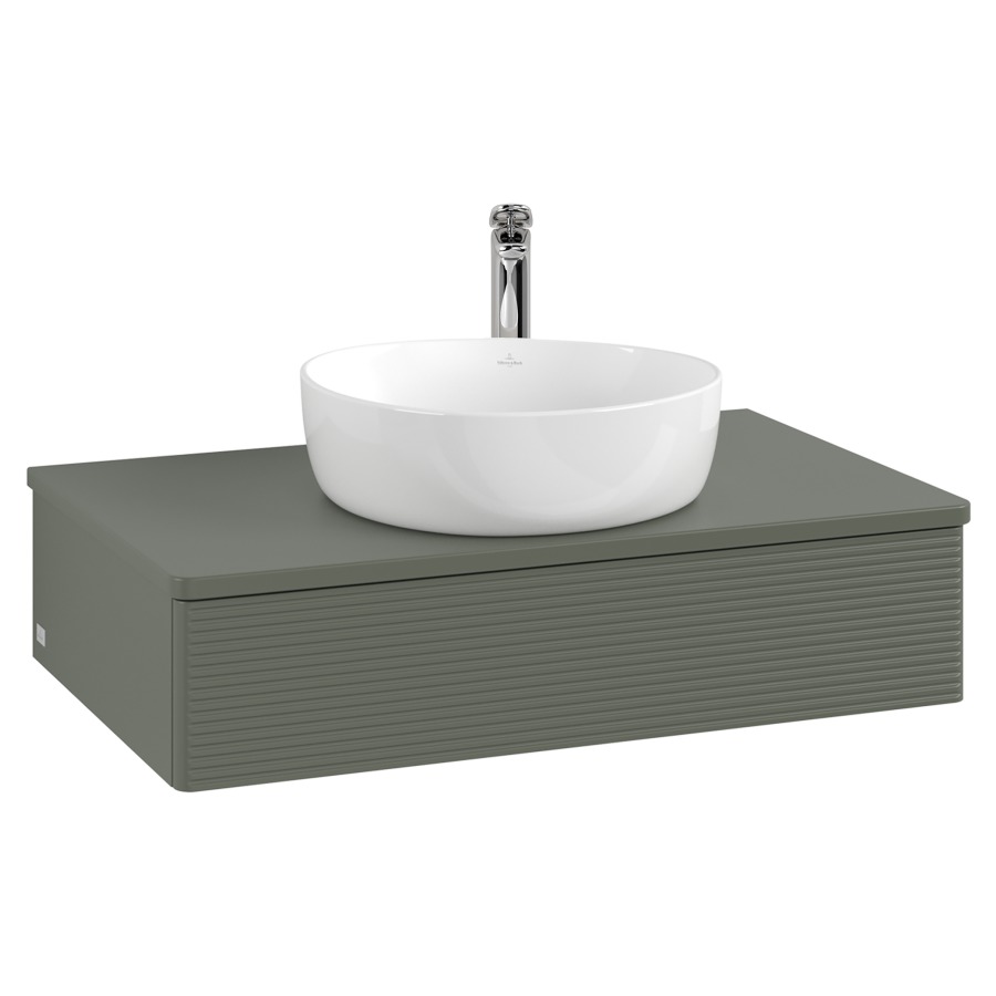 Élément inférieur  Antao
80 x 19 x 50 cm
élément de tiroir, 1&nbsp;tiroir
avec siphon gain de place
avec matériel de fixation
pour 1 lavabo à poser 101037/101039/234171
recouvrement avec 1 trou pour robinet
