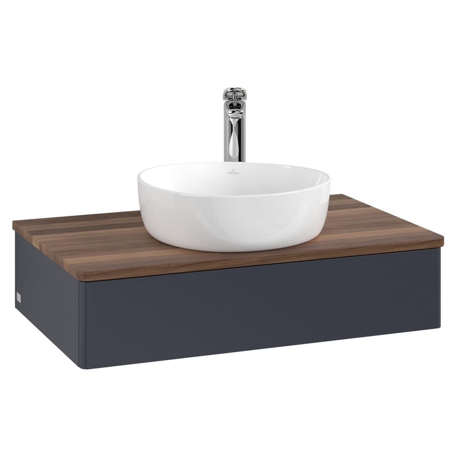 Élément inférieur  Antao
80 x 19 x 50 cm
élément de tiroir, 1&nbsp;tiroir
avec siphon gain de place
avec matériel de fixation
pour 1 lavabo à poser 101037/101039/234171
recouvrement Warm Walnut, 1 trou pour robinet
