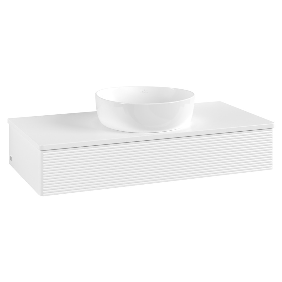 Élément inférieur  Antao
100 x 19 x 50 cm
élément de tiroir, 1&nbsp;tiroir
avec siphon gain de place
avec matériel de fixation
pour 1 lavabo à poser 234171/234172/234173
recouvrement sans trou pour robinet