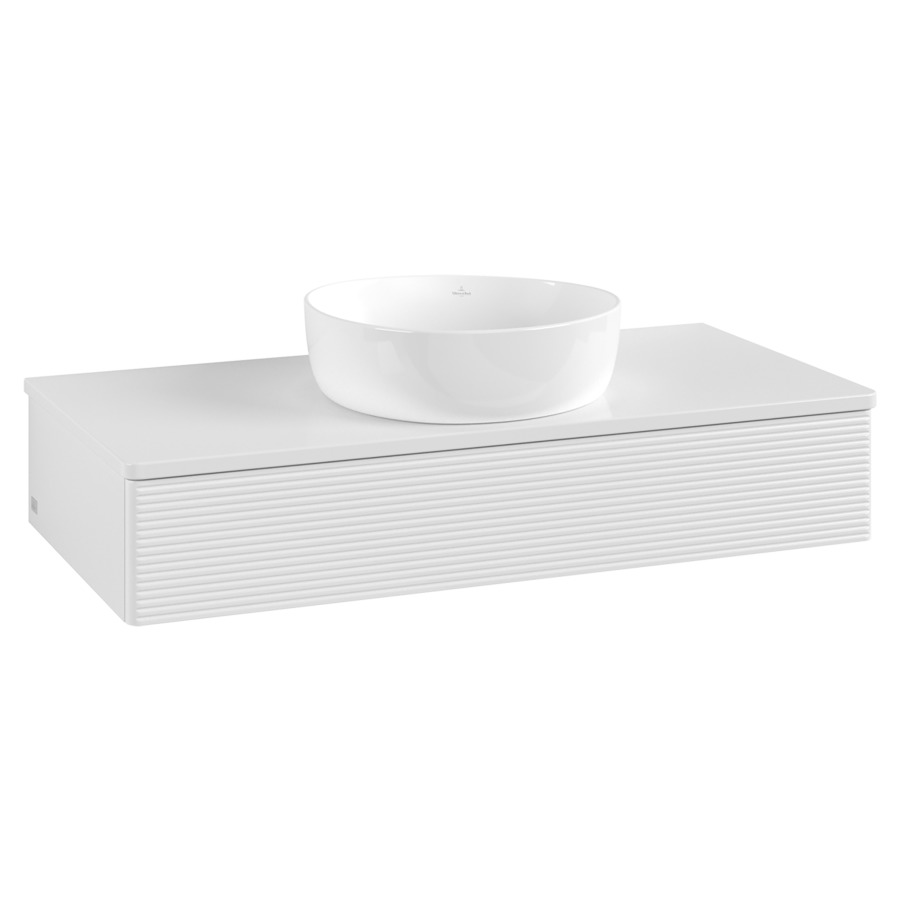 Élément inférieur  Antao
100 x 19 x 50 cm
élément de tiroir, 1&nbsp;tiroir
avec siphon gain de place
avec matériel de fixation
pour 1 lavabo à poser 234171/234172/234173
recouvrement sans trou pour robinet
