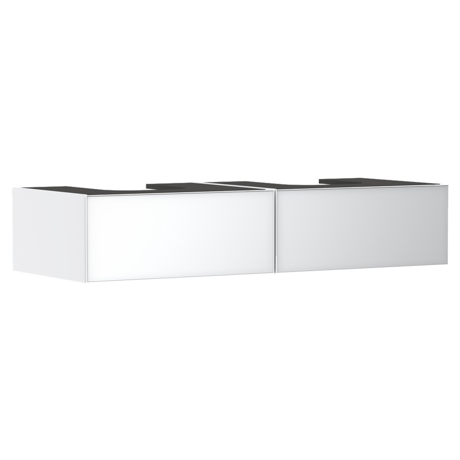 Élément inférieur  XEVOLOS E
137 x 27.5 x 55 cm
montage mural, 2&nbsp;éléments de tiroir
1&nbsp;tiroir chacune, PushOpen
avec siphon gain de place
avec matériel de fixation
pour table de lavabo 106225/243021