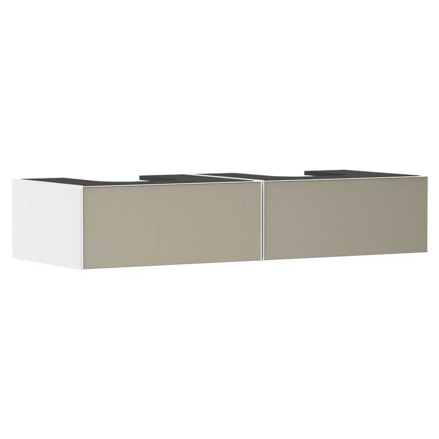 Élément inférieur  XEVOLOS E
137 x 27.5 x 55 cm
montage mural, 2&nbsp;éléments de tiroir
1&nbsp;tiroir chacune, PushOpen
avec siphon gain de place
avec matériel de fixation
pour table de lavabo 106225/243021