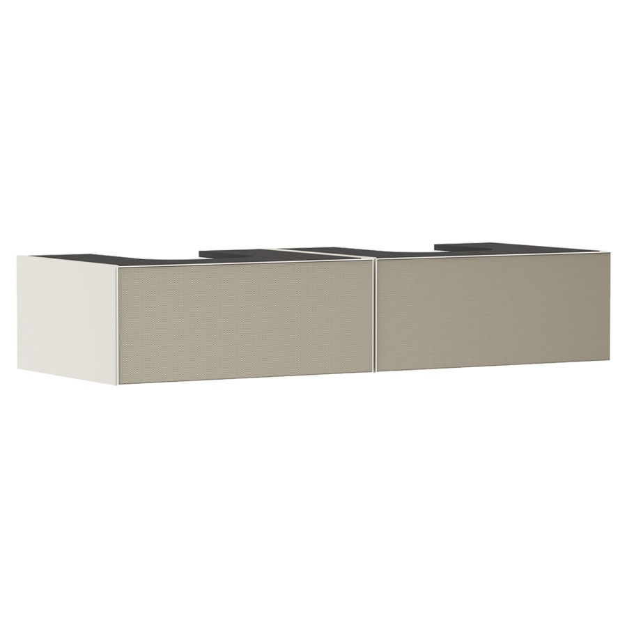 Élément inférieur  XEVOLOS E
137 x 27.5 x 55 cm
montage mural, 2&nbsp;éléments de tiroir
1&nbsp;tiroir chacune, PushOpen
avec siphon gain de place
avec matériel de fixation
pour table de lavabo 106225/243021