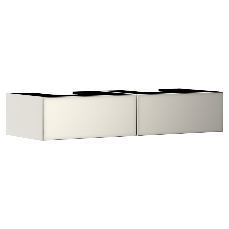 Élément inférieur  XEVOLOS E
137 x 27.5 x 55 cm
montage mural, 2&nbsp;éléments de tiroir
1&nbsp;tiroir chacune, PushOpen
avec siphon gain de place
avec matériel de fixation
pour table de lavabo 106225/243021
