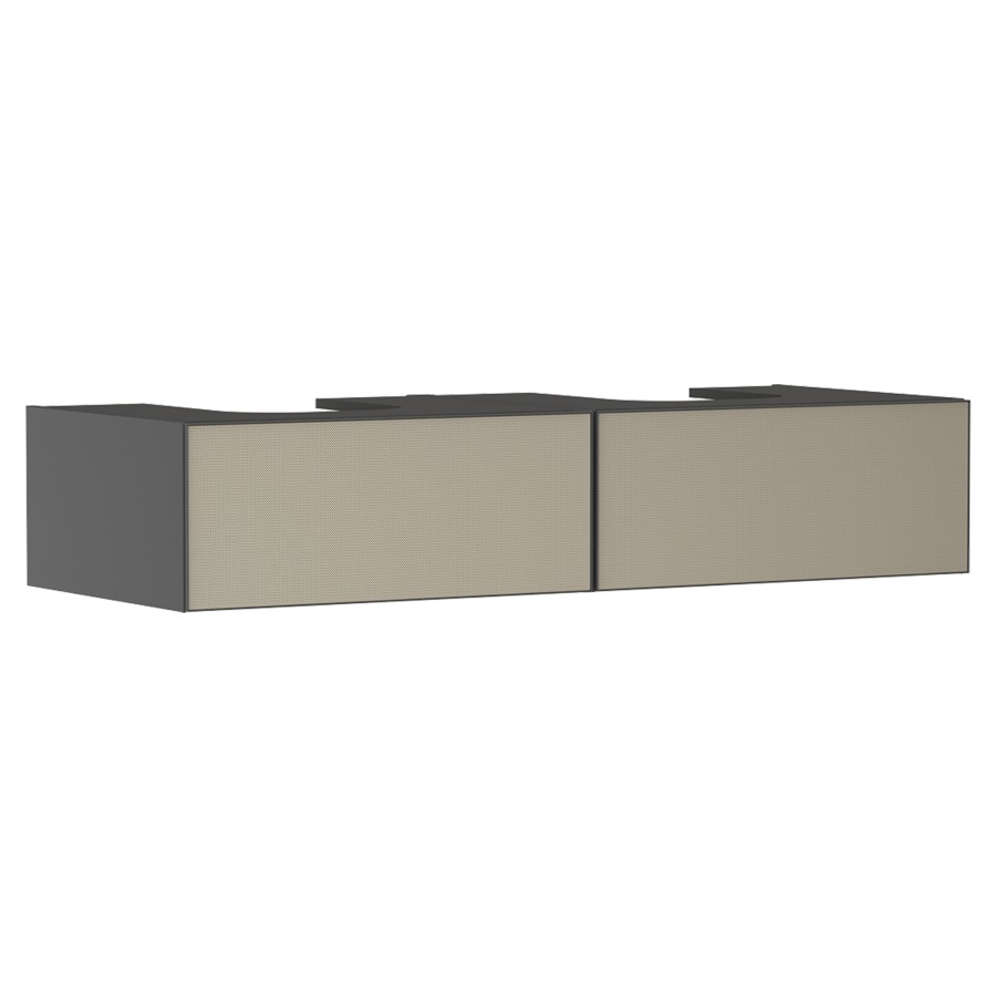 Élément inférieur  XEVOLOS E
137 x 27.5 x 55 cm
montage mural, 2&nbsp;éléments de tiroir
1&nbsp;tiroir chacune, PushOpen
avec siphon gain de place
avec matériel de fixation
pour table de lavabo 106225/243021