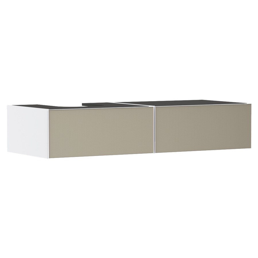 Élément inférieur  XEVOLOS E
137 x 27.5 x 55 cm
montage mural, 2&nbsp;éléments de tiroir
1&nbsp;tiroir chacune, PushOpen
avec siphon gain de place
avec matériel de fixation
pour table de lavabo 106226/243019