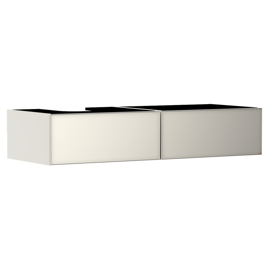 Élément inférieur  XEVOLOS E
137 x 27.5 x 55 cm
montage mural, 2&nbsp;éléments de tiroir
1&nbsp;tiroir chacune, PushOpen
avec siphon gain de place
avec matériel de fixation
pour table de lavabo 106226/243019