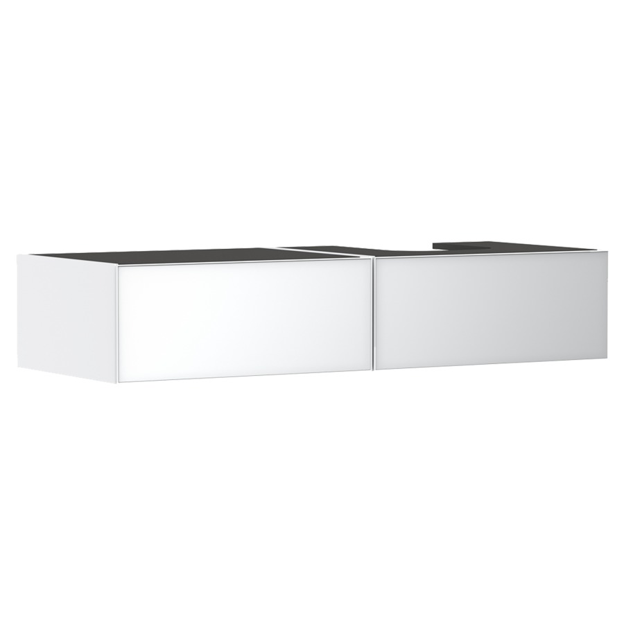 Élément inférieur  XEVOLOS E
137 x 27.5 x 55 cm
montage mural, 2&nbsp;éléments de tiroir
1&nbsp;tiroir chacune, PushOpen
avec siphon gain de place
avec matériel de fixation
pour table de lavabo 106227/243020