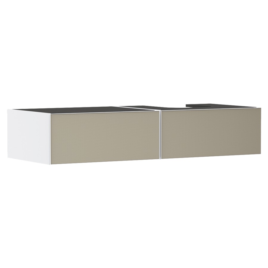 Élément inférieur  XEVOLOS E
137 x 27.5 x 55 cm
montage mural, 2&nbsp;éléments de tiroir
1&nbsp;tiroir chacune, PushOpen
avec siphon gain de place
avec matériel de fixation
pour table de lavabo 106227/243020