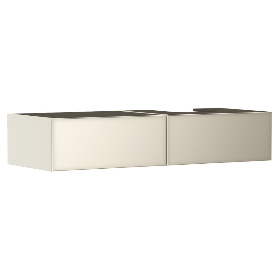 Élément inférieur  XEVOLOS E
137 x 27.5 x 55 cm
montage mural, 2&nbsp;éléments de tiroir
1&nbsp;tiroir chacune, PushOpen
avec siphon gain de place
avec matériel de fixation
pour table de lavabo 106227/243020