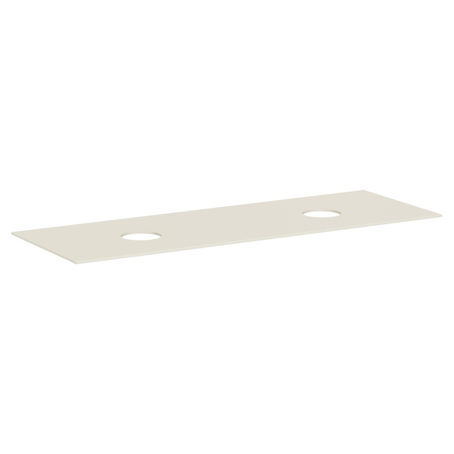 Table de lavabo XEVOLOS E
157 x 1 x 55 cm
2 découpes au centre
pour lavabo à poser sans 
trou pour robinetterie