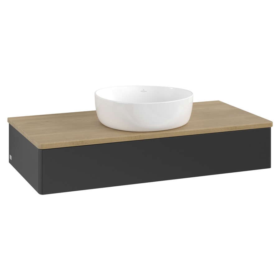 Élément inférieur  Antao
100 x 19 x 50 cm
élément de tiroir, 1&nbsp;tiroir
avec siphon gain de place
avec matériel de fixation
pour 1 lavabo à poser 234171/234172/234173
recouvrement Honey Oak
sans trou pour robinet