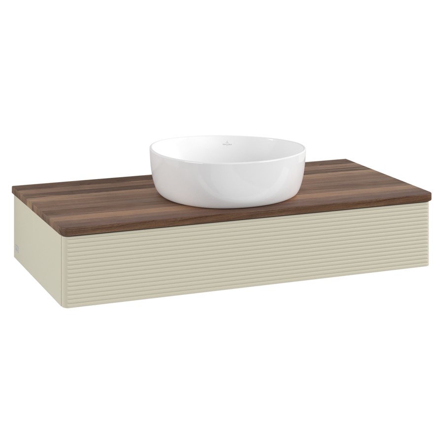 Élément inférieur  Antao
100 x 19 x 50 cm
élément de tiroir, 1&nbsp;tiroir
avec siphon gain de place
avec matériel de fixation
pour 1 lavabo à poser 234171/234172/234173
recouvrement Warm Walnut
sans trou pour robinet