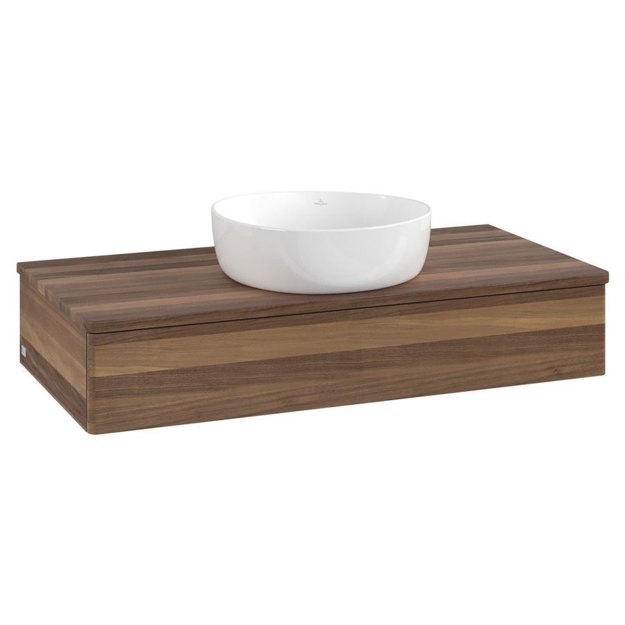 Élément inférieur  Antao
100 x 19 x 50 cm
élément de tiroir, 1&nbsp;tiroir
avec siphon gain de place
avec matériel de fixation
pour 1 lavabo à poser 234171/234172/234173
recouvrement Warm Walnut
sans trou pour robinet