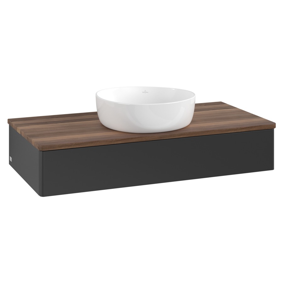 Élément inférieur  Antao
100 x 19 x 50 cm
élément de tiroir, 1&nbsp;tiroir
avec siphon gain de place
avec matériel de fixation
pour 1 lavabo à poser 234171/234172/234173
recouvrement Warm Walnut
sans trou pour robinet