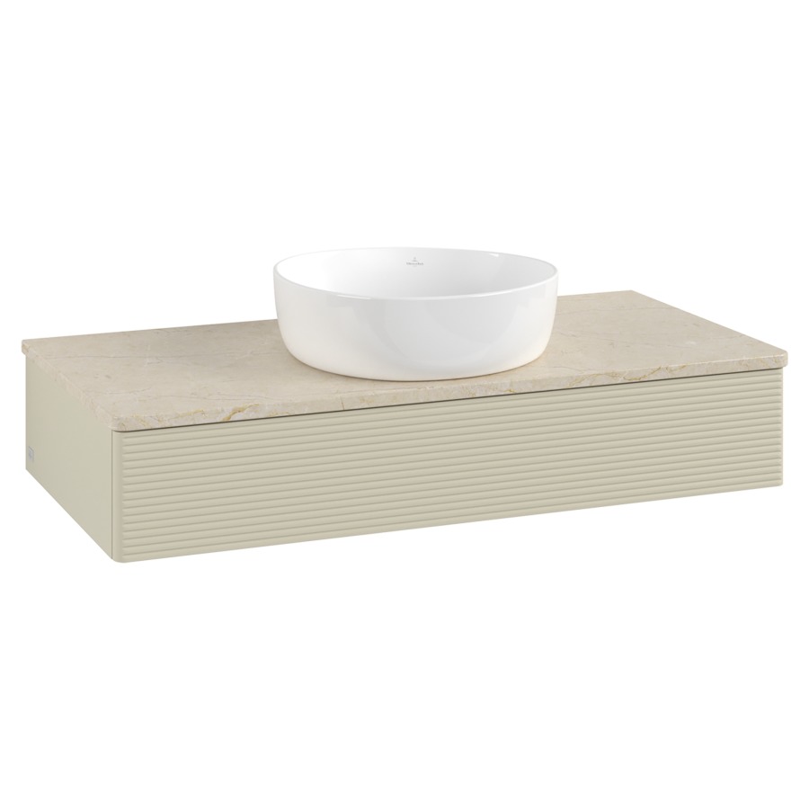 Élément inférieur  Antao
100 x 19 x 50 cm
élément de tiroir, 1&nbsp;tiroir
avec siphon gain de place
avec matériel de fixation
pour 1 lavabo à poser 234171/234172/234173
recouvrement Botticino
sans trou pour robinet