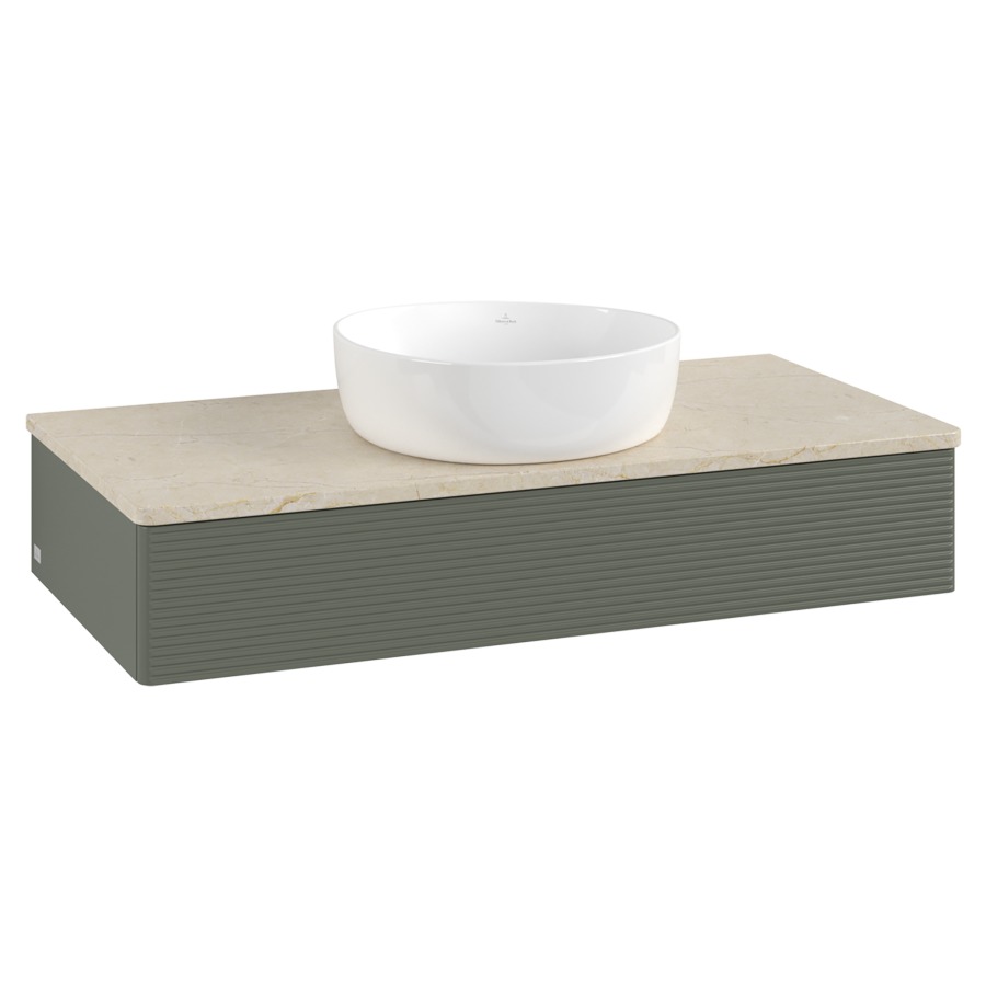 Élément inférieur  Antao
100 x 19 x 50 cm
élément de tiroir, 1&nbsp;tiroir
avec siphon gain de place
avec matériel de fixation
pour 1 lavabo à poser 234171/234172/234173
recouvrement Botticino
sans trou pour robinet