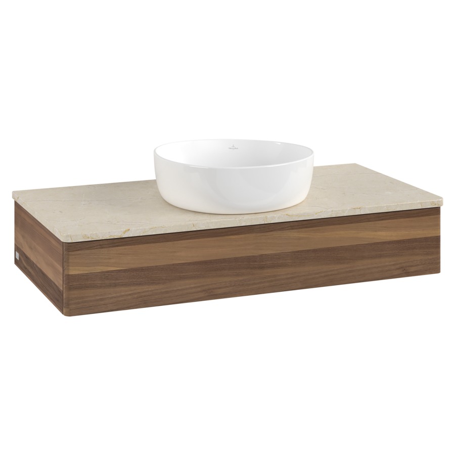 Élément inférieur  Antao
100 x 19 x 50 cm
élément de tiroir, 1&nbsp;tiroir
avec siphon gain de place
avec matériel de fixation
pour 1 lavabo à poser 234171/234172/234173
recouvrement Botticino
sans trou pour robinet