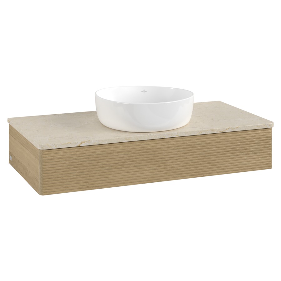 Élément inférieur  Antao
100 x 19 x 50 cm
élément de tiroir, 1&nbsp;tiroir
avec siphon gain de place
avec matériel de fixation
pour 1 lavabo à poser 234171/234172/234173
recouvrement Botticino
sans trou pour robinet