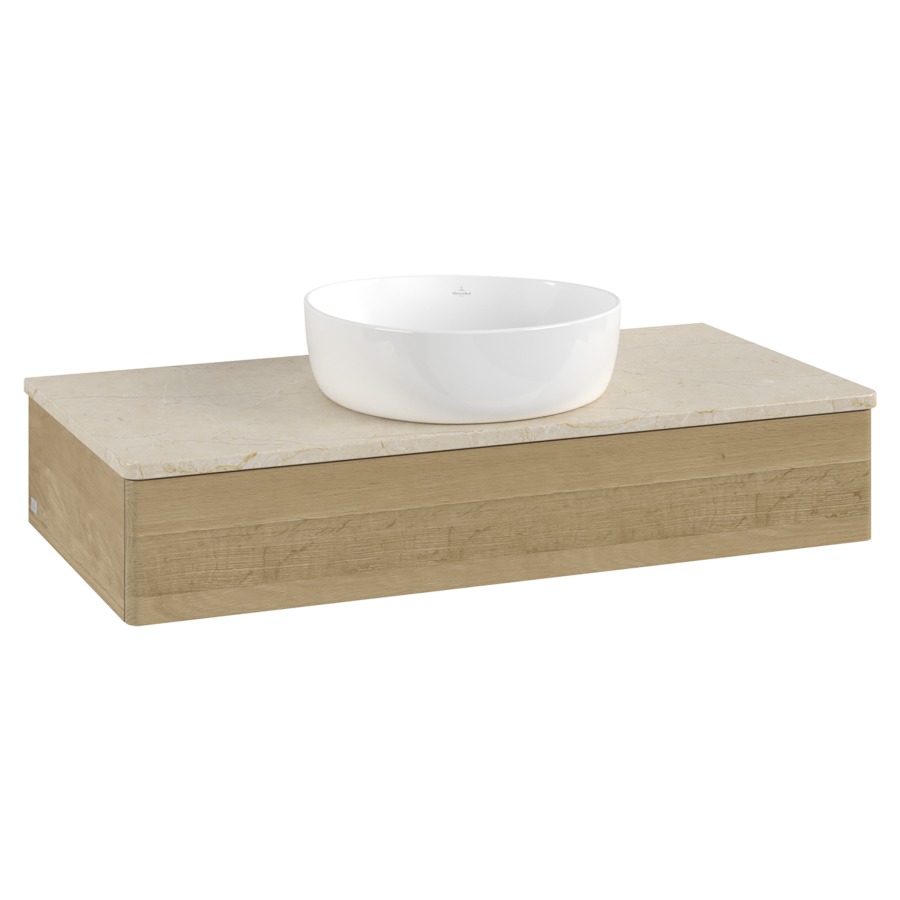 Élément inférieur  Antao
100 x 19 x 50 cm
élément de tiroir, 1&nbsp;tiroir
avec siphon gain de place
avec matériel de fixation
pour 1 lavabo à poser 234171/234172/234173
recouvrement Botticino
sans trou pour robinet