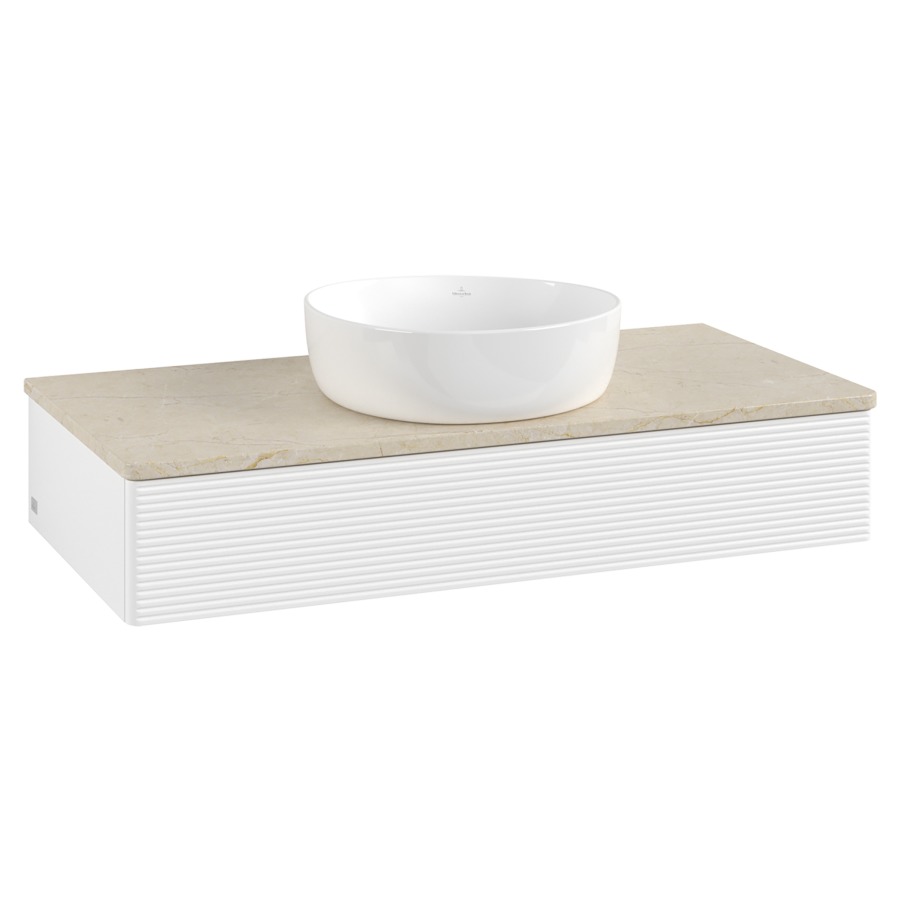 Élément inférieur  Antao
100 x 19 x 50 cm
élément de tiroir, 1&nbsp;tiroir
avec siphon gain de place
avec matériel de fixation
pour 1 lavabo à poser 234171/234172/234173
recouvrement Botticino
sans trou pour robinet