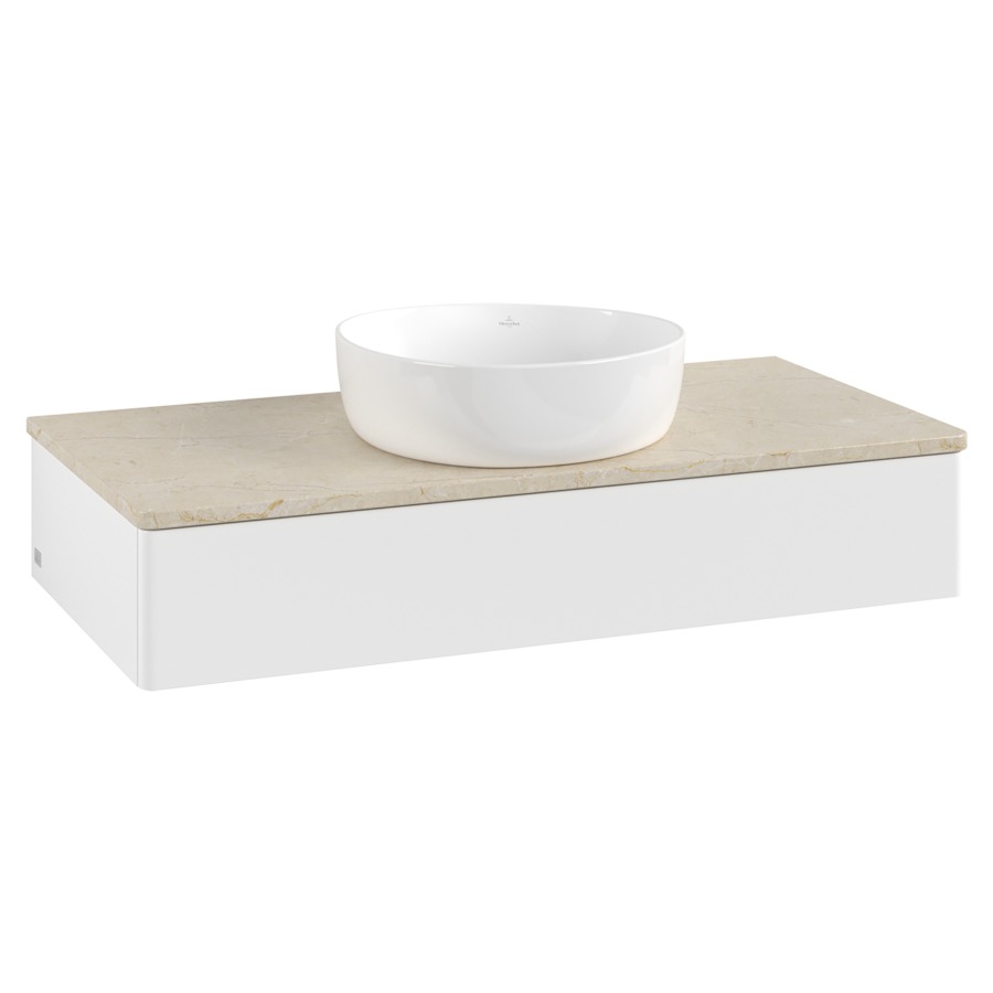 Élément inférieur  Antao
100 x 19 x 50 cm
élément de tiroir, 1&nbsp;tiroir
avec siphon gain de place
avec matériel de fixation
pour 1 lavabo à poser 234171/234172/234173
recouvrement Botticino
sans trou pour robinet