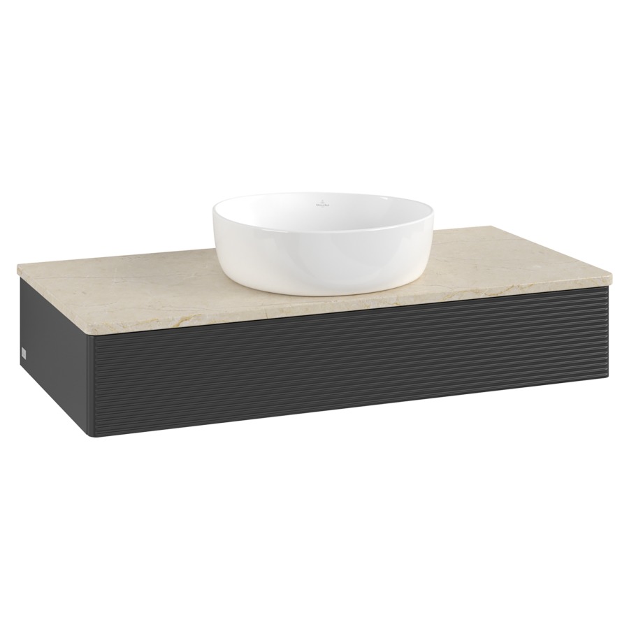 Élément inférieur  Antao
100 x 19 x 50 cm
élément de tiroir, 1&nbsp;tiroir
avec siphon gain de place
avec matériel de fixation
pour 1 lavabo à poser 234171/234172/234173
recouvrement Botticino
sans trou pour robinet