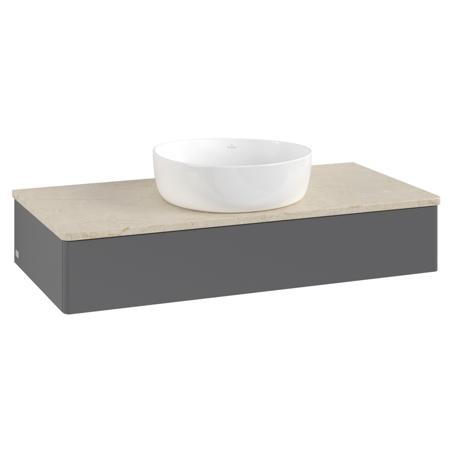 Élément inférieur  Antao
100 x 19 x 50 cm
élément de tiroir, 1&nbsp;tiroir
avec siphon gain de place
avec matériel de fixation
pour 1 lavabo à poser 234171/234172/234173
recouvrement Botticino
sans trou pour robinet