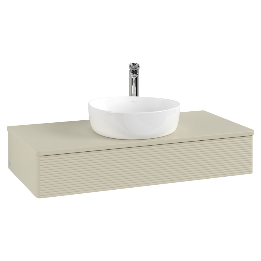 Élément inférieur  Antao
100 x 19 x 50 cm
élément de tiroir, 1&nbsp;tiroir
avec siphon gain de place
avec matériel de fixation
pour 1 lavabo à poser 101037/101039/234171
recouvrement avec 1 trou pour robinet