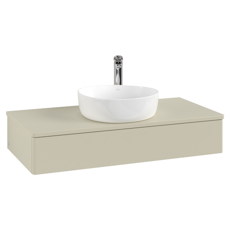 Élément inférieur  Antao
100 x 19 x 50 cm
élément de tiroir, 1&nbsp;tiroir
avec siphon gain de place
avec matériel de fixation
pour 1 lavabo à poser 101037/101039/234171
recouvrement avec 1 trou pour robinet