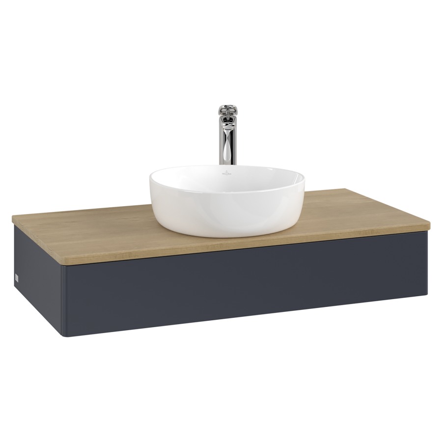 Élément inférieur  Antao
100 x 19 x 50 cm
élément de tiroir, 1&nbsp;tiroir
avec siphon gain de place
avec matériel de fixation
pour 1 lavabo à poser 101037/101039/234171
recouvrement Honey Oak, 1 trou pour robinet