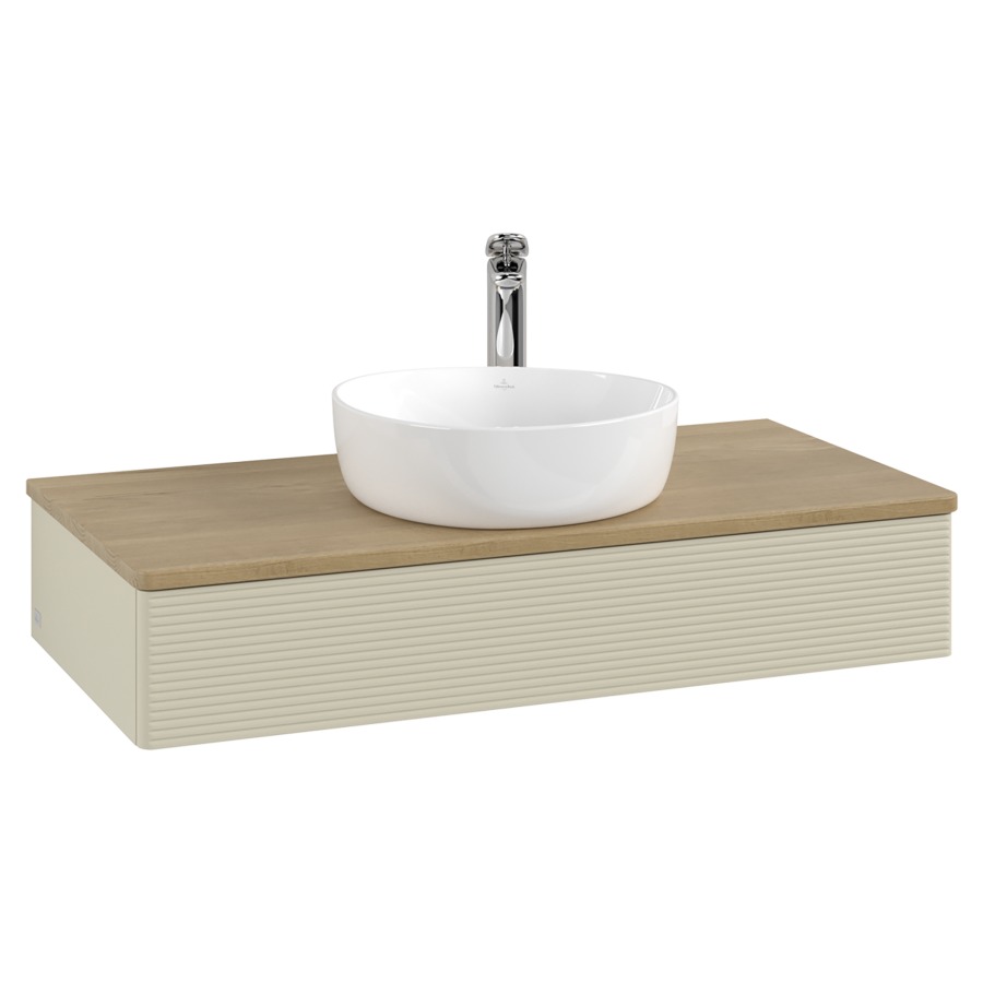 Élément inférieur  Antao
100 x 19 x 50 cm
élément de tiroir, 1&nbsp;tiroir
avec siphon gain de place
avec matériel de fixation
pour 1 lavabo à poser 101037/101039/234171
recouvrement Honey Oak, 1 trou pour robinet