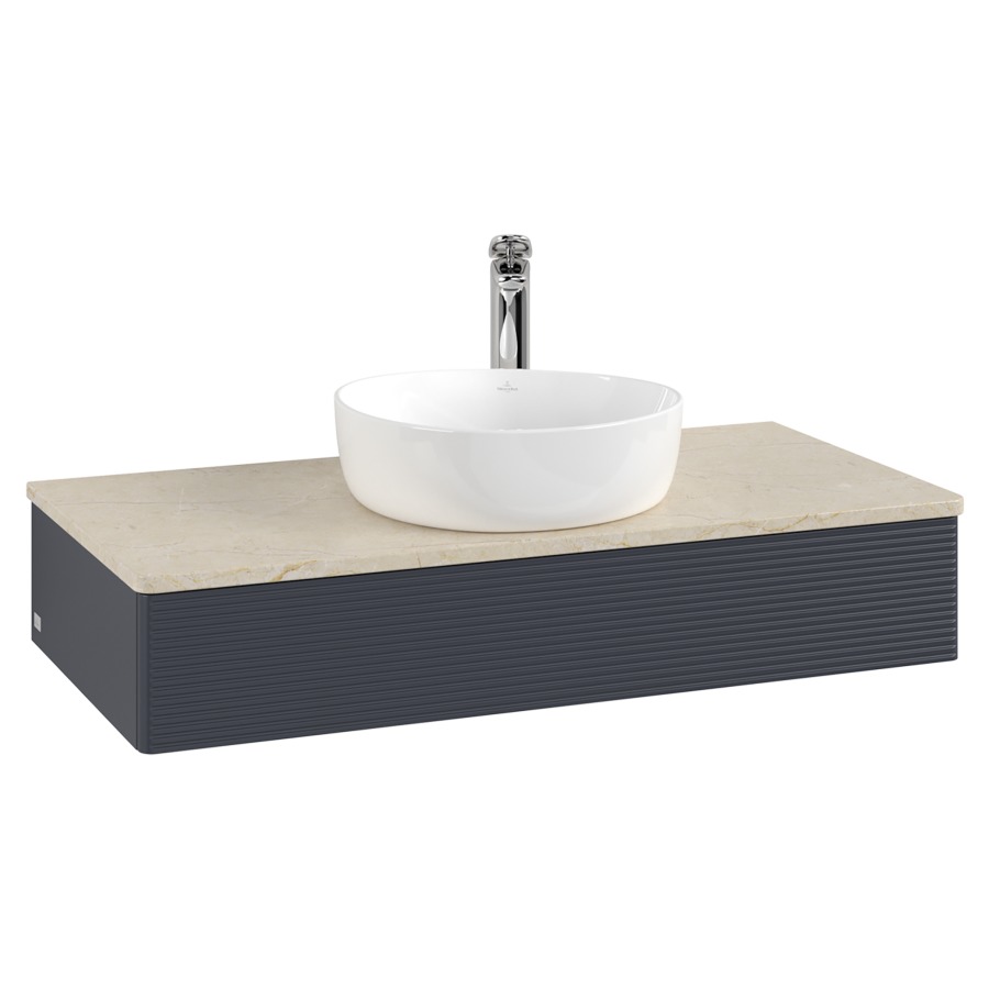 Élément inférieur  Antao
100 x 19 x 50 cm
élément de tiroir, 1&nbsp;tiroir
avec siphon gain de place
avec matériel de fixation
pour 1 lavabo à poser 101037/101039/234171
recouvrement Botticino, 1 trou pour robinet