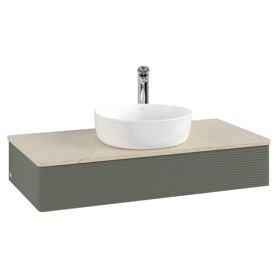 Élément inférieur  Antao
100 x 19 x 50 cm
élément de tiroir, 1&nbsp;tiroir
avec siphon gain de place
avec matériel de fixation
pour 1 lavabo à poser 101037/101039/234171
recouvrement Botticino, 1 trou pour robinet