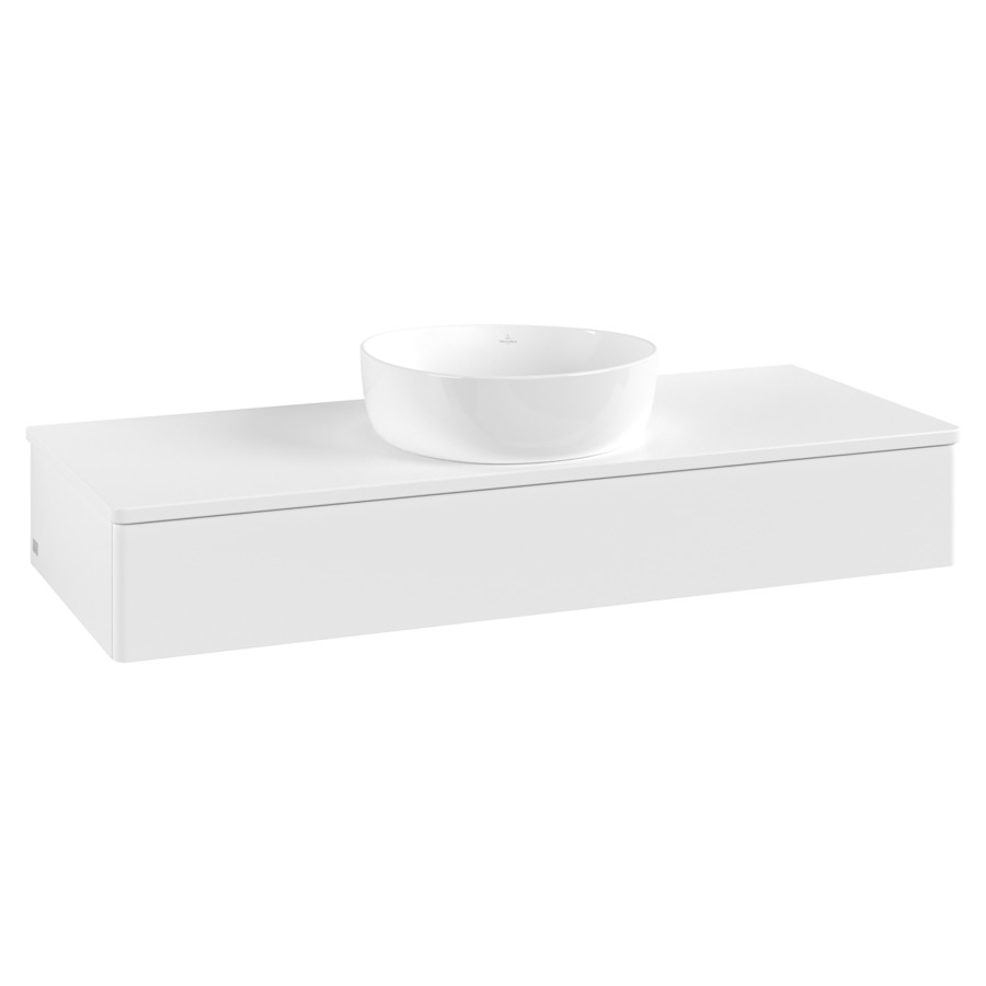 Élément inférieur  Antao
120 x 19 x 50 cm
élément de tiroir, 1&nbsp;tiroir
avec siphon gain de place
avec matériel de fixation
pour 1 lavabo à poser 234171/234172/234173
recouvrement sans trou pour robinet