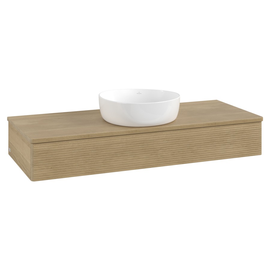 Élément inférieur  Antao
120 x 19 x 50 cm
élément de tiroir, 1&nbsp;tiroir
avec siphon gain de place
avec matériel de fixation
pour 1 lavabo à poser 234171/234172/234173
recouvrement Honey Oak
sans trou pour robinet