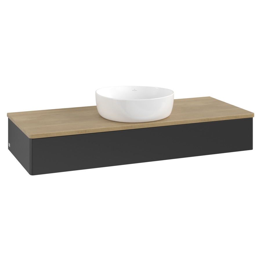 Élément inférieur  Antao
120 x 19 x 50 cm
élément de tiroir, 1&nbsp;tiroir
avec siphon gain de place
avec matériel de fixation
pour 1 lavabo à poser 234171/234172/234173
recouvrement Honey Oak
sans trou pour robinet