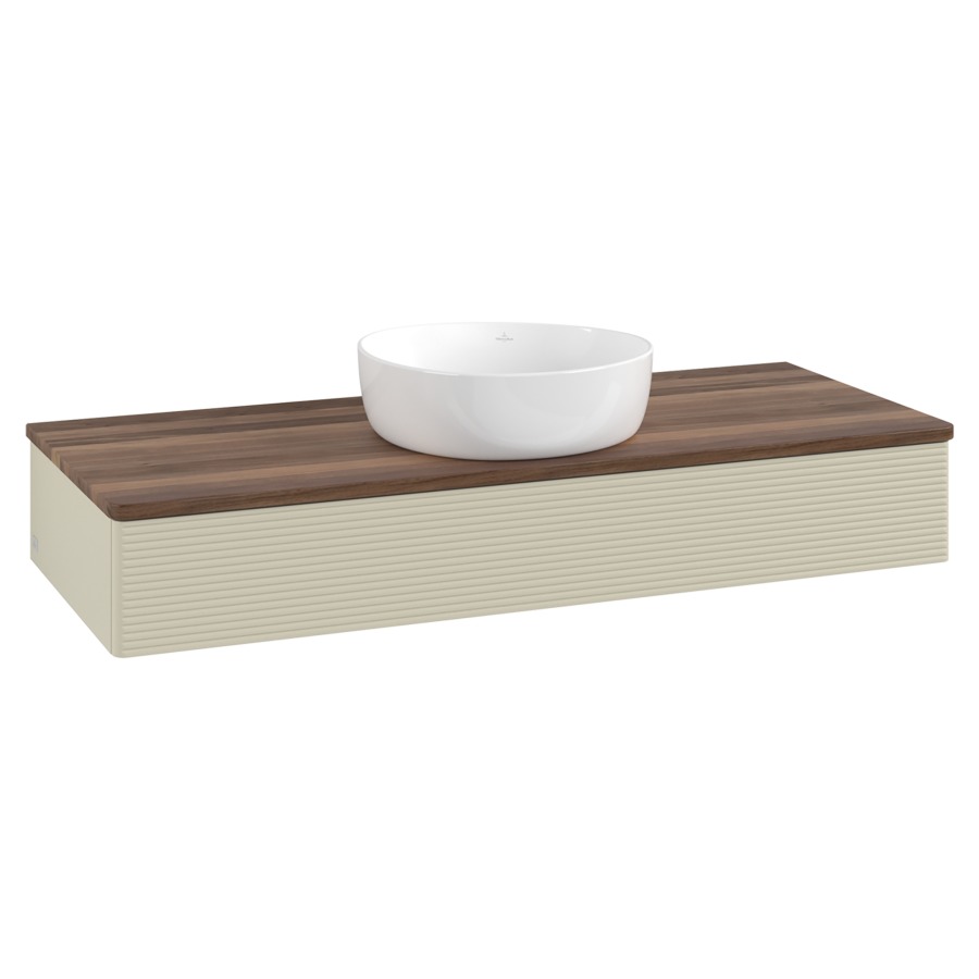 Élément inférieur  Antao
120 x 19 x 50 cm
élément de tiroir, 1&nbsp;tiroir
avec siphon gain de place
avec matériel de fixation
pour 1 lavabo à poser 234171/234172/234173
recouvrement Warm Walnut
sans trou pour robinet